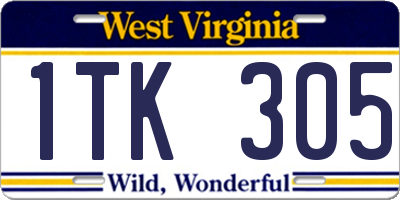WV license plate 1TK305