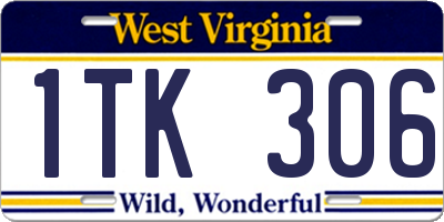 WV license plate 1TK306