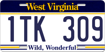WV license plate 1TK309