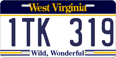 WV license plate 1TK319