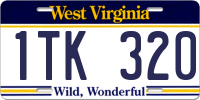 WV license plate 1TK320