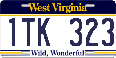 WV license plate 1TK323