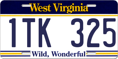 WV license plate 1TK325