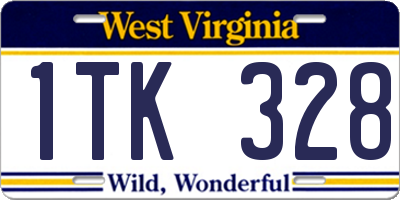 WV license plate 1TK328
