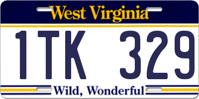 WV license plate 1TK329