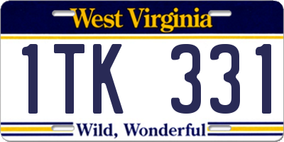 WV license plate 1TK331