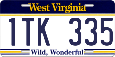 WV license plate 1TK335