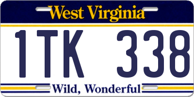 WV license plate 1TK338