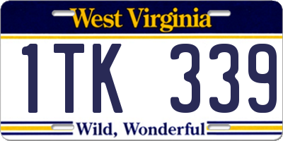 WV license plate 1TK339