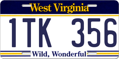 WV license plate 1TK356