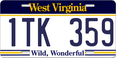 WV license plate 1TK359