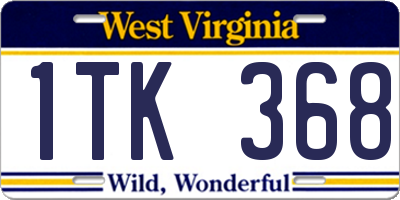 WV license plate 1TK368