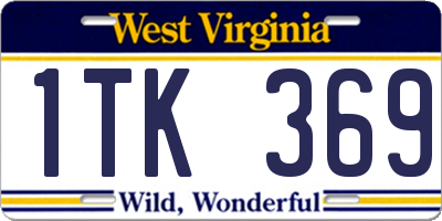 WV license plate 1TK369
