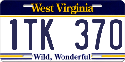 WV license plate 1TK370