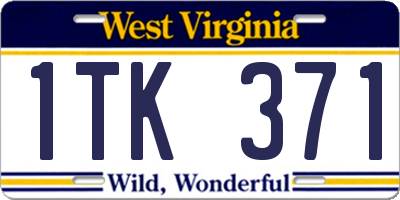 WV license plate 1TK371