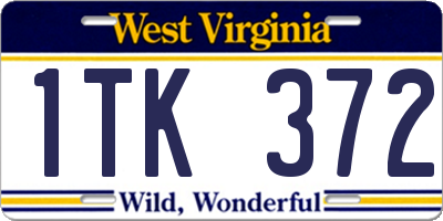 WV license plate 1TK372