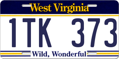 WV license plate 1TK373