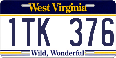 WV license plate 1TK376