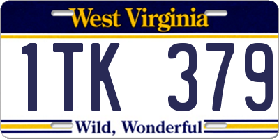 WV license plate 1TK379
