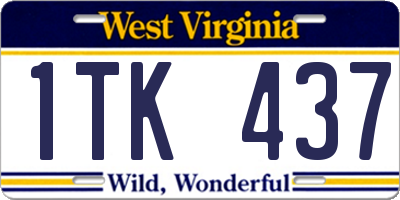 WV license plate 1TK437