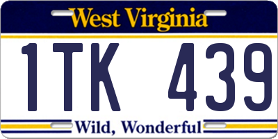 WV license plate 1TK439