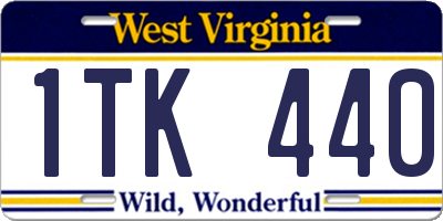 WV license plate 1TK440