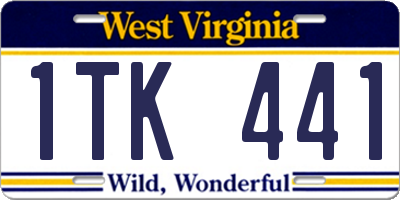 WV license plate 1TK441
