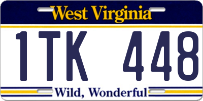 WV license plate 1TK448