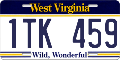 WV license plate 1TK459
