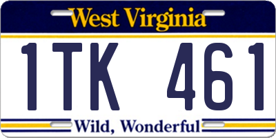 WV license plate 1TK461