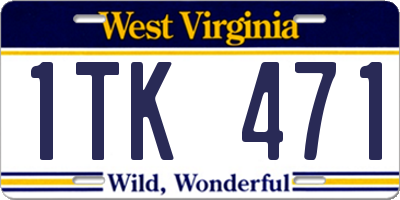 WV license plate 1TK471