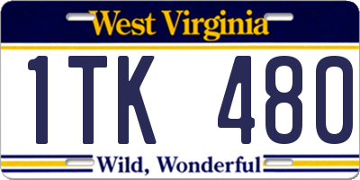WV license plate 1TK480