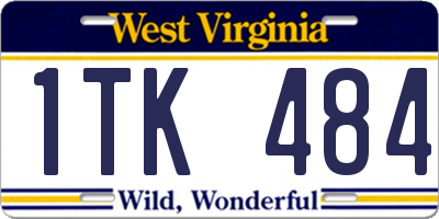 WV license plate 1TK484