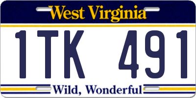 WV license plate 1TK491