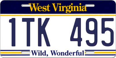 WV license plate 1TK495