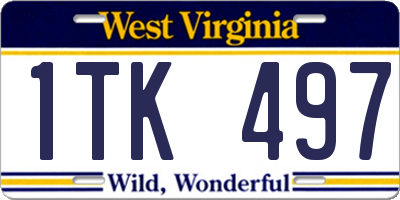 WV license plate 1TK497