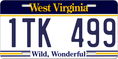 WV license plate 1TK499