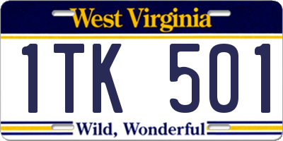 WV license plate 1TK501
