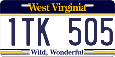 WV license plate 1TK505