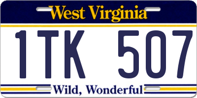 WV license plate 1TK507