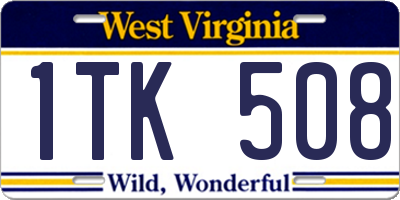 WV license plate 1TK508