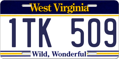 WV license plate 1TK509
