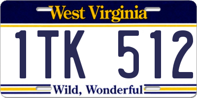 WV license plate 1TK512