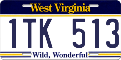 WV license plate 1TK513