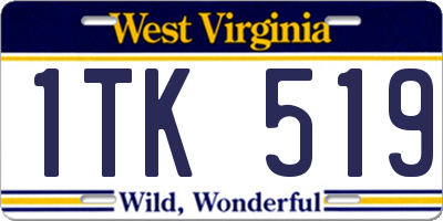 WV license plate 1TK519