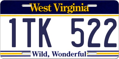 WV license plate 1TK522