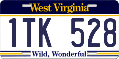 WV license plate 1TK528