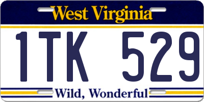 WV license plate 1TK529