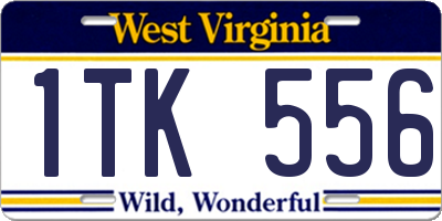 WV license plate 1TK556