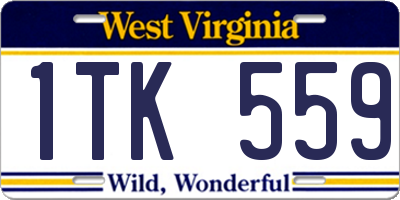 WV license plate 1TK559